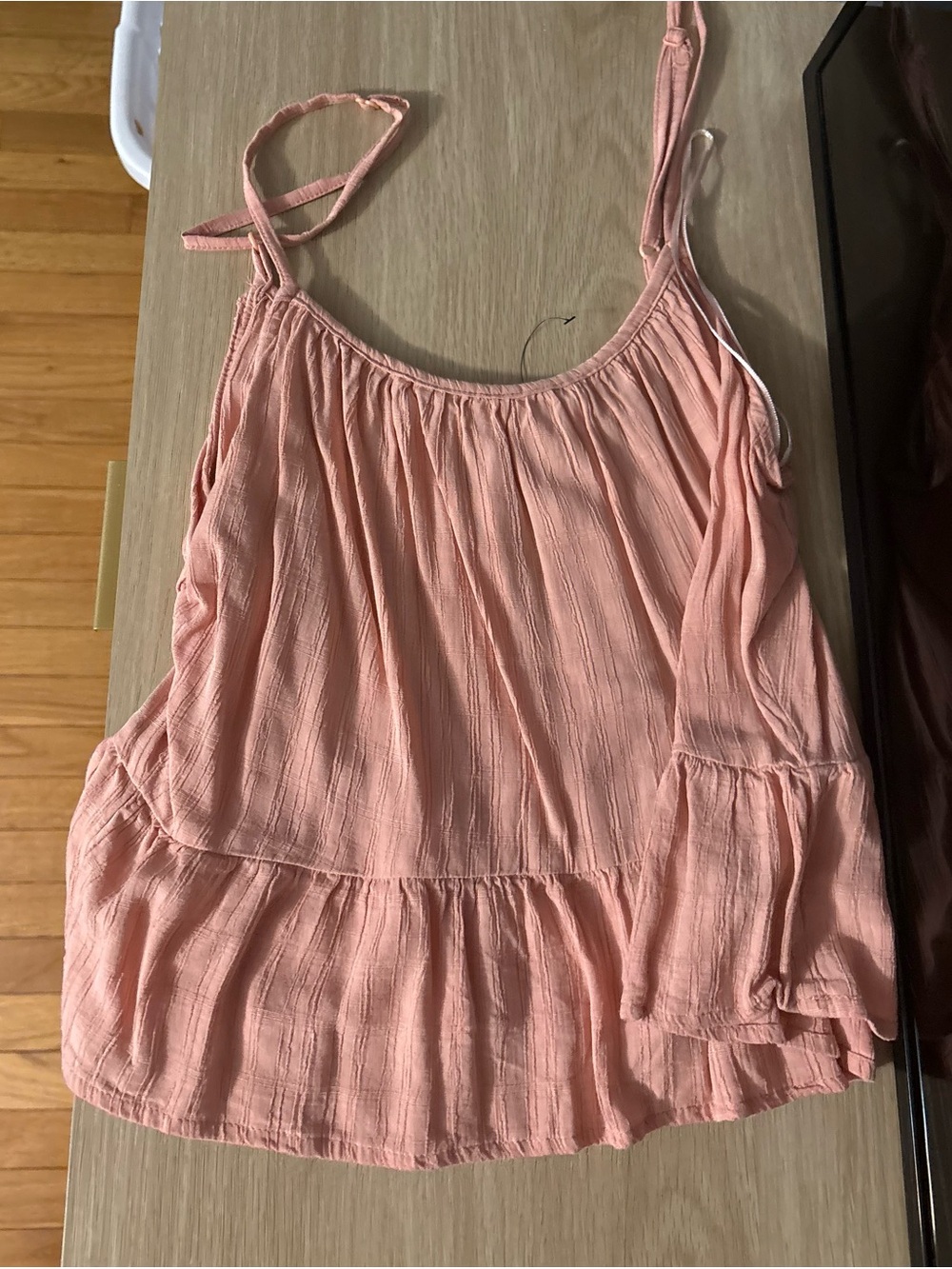 Women’s Sleeveless Peplum Cami Top - Peach Pink